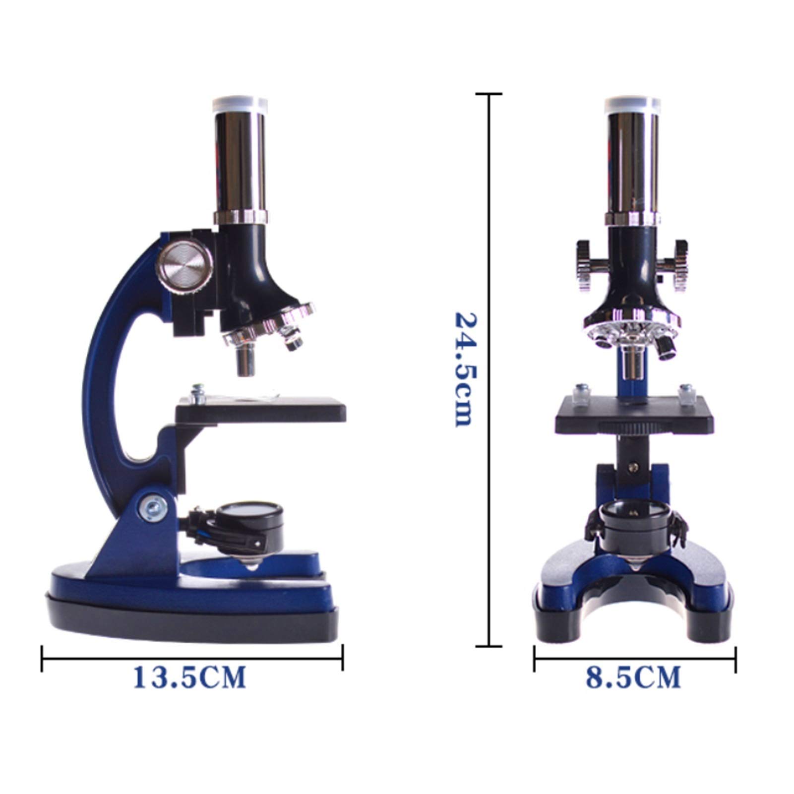 Mikroskop cyfrowy, Mikroskop, 100x 600x 1200x dla dzieci studenci prezent LED Metal Ramy Obiektyw Optyczny Student Biologiczny Mikroskop Stojak(Set 2)