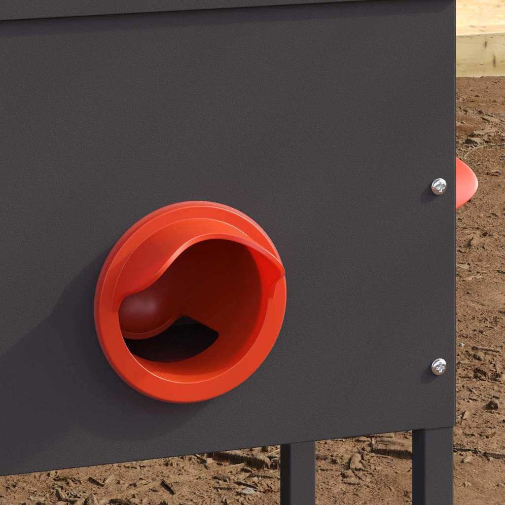Comedero para gallinas 2 piezas de metal negro, diseño moderno para interior y exterior, dimensiones 41,5 x 20,5 x 33 cm, construcción robusta de acero, fácil de limpiar, ideal