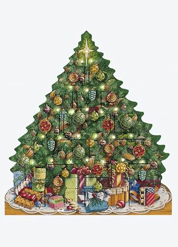 Byers' Choice Musical Tree Advent w Lights Caroler MLC26 From The Musical/Lit Advent Calendars Collection (New 2024)