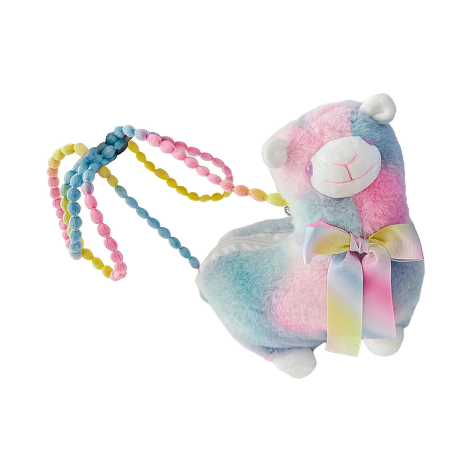 Plush plusunit Bag Zipper Closure Pouch Cute Animals Shoulder Bag for Women Blue Pink-image-26