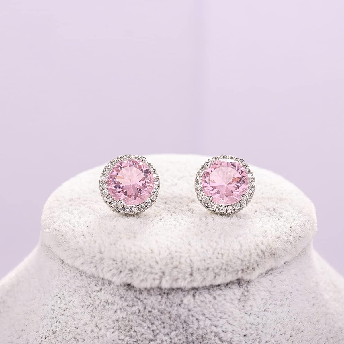 YOQUCOL Bright 8MM,10MM Cubic Zirconia Crystal Stud Earrings Round Pierced Earrings For Women - Image 5