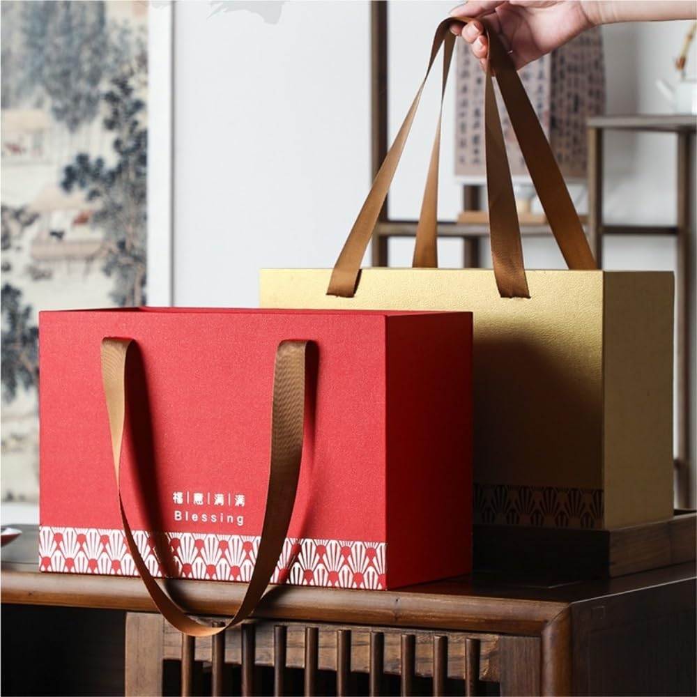 HLTYGWX Teedose, große Tee-Aufbewahrungsbehälter, Dosen, Weißblechdosen, Lebensmitteldosen, versiegelte Dosen, Retro-chinesisches Tee-Set, Doppeldosen, Geschenkbox-Set, Teedose (B)