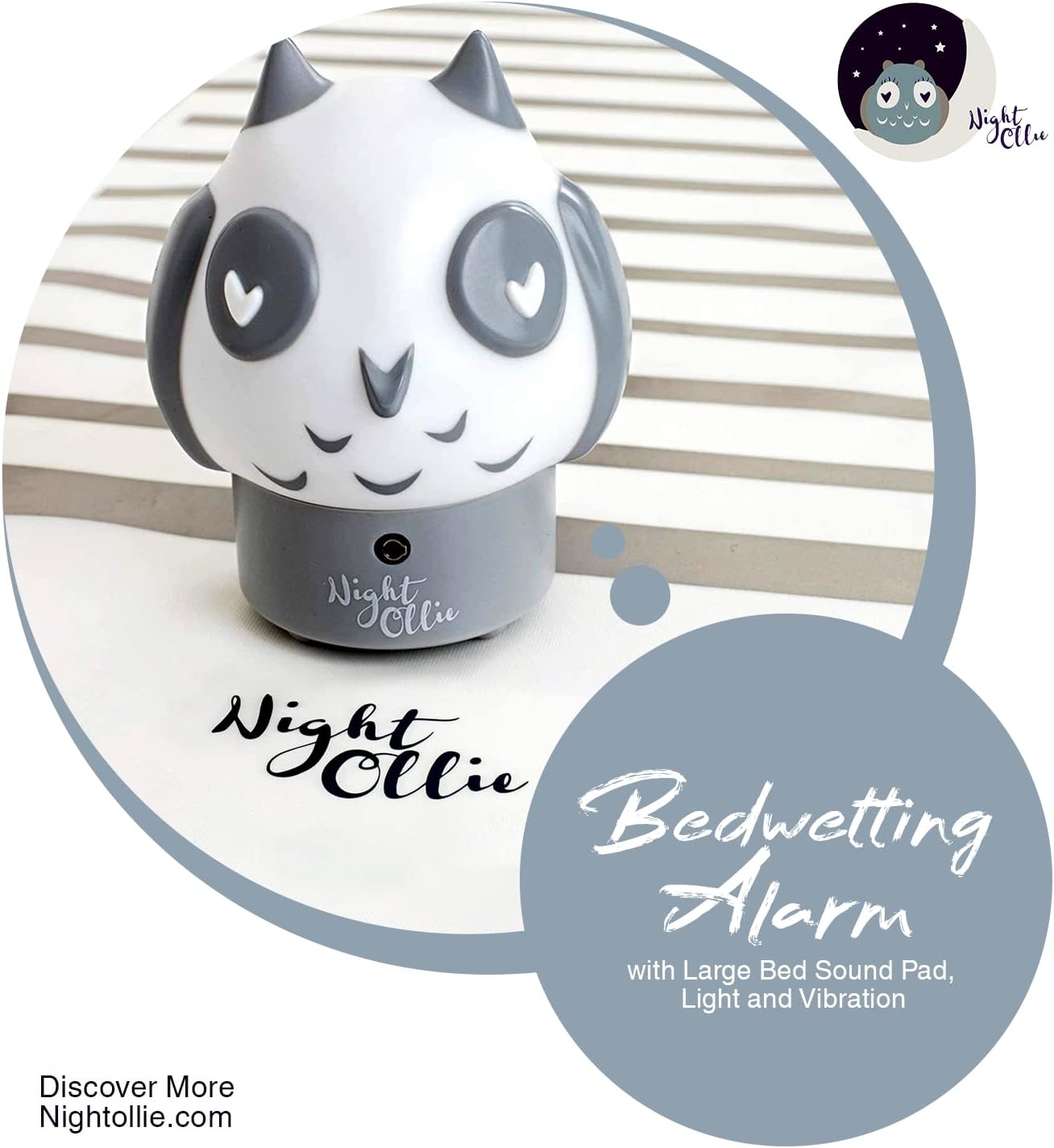 Nightollie - Bedwetting Alarm For Boys and Girls | Sound, Light & Vibration | Supports Restless and Deep Sleepers | USB Rechargeable Device | Hygienic and Easy To Use | Online Education Support Portal : Health & Household