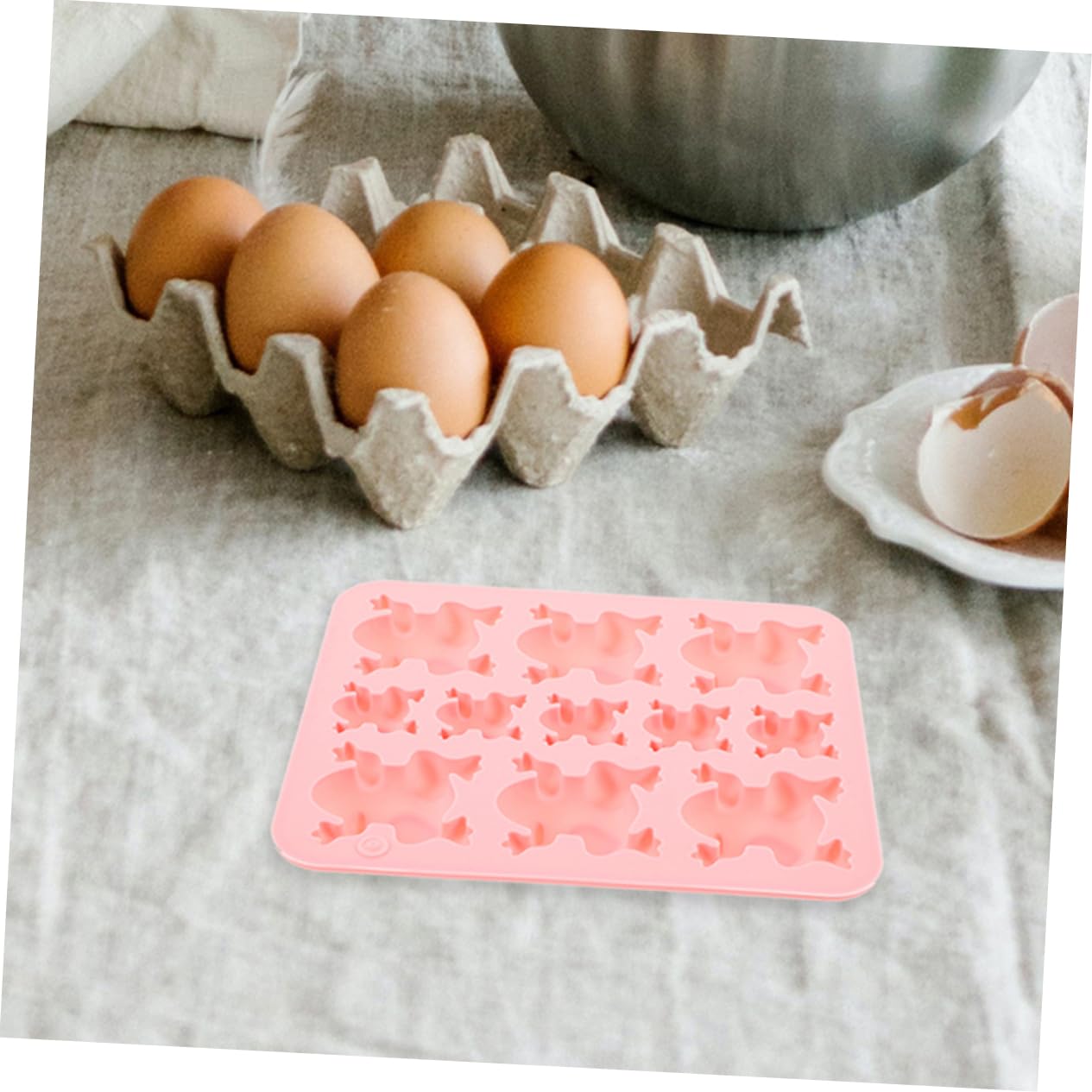OSALADI Molde De Silicona De Rana Moho Molde De Torta Fondant Moldes De Chocolate Ranas Molde Para Hornear De Silicona Molde De Rana Moldes De Rana Gel De Sílice Rosa 2 Piezas X 4
