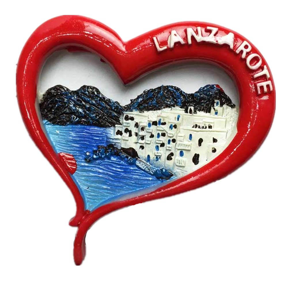 Lanzarote Spain 3D Fridge Magnet Heart-shaped Travel Sticker Souvenir,Home & Kitchen Decoration,Spain Refrigerator Magnet