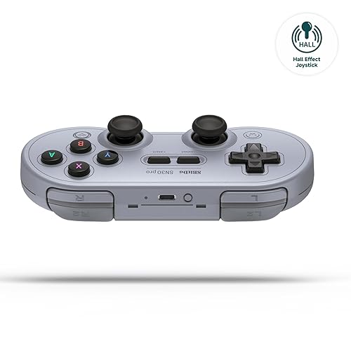 Miniatura 2 de 8BitDo SN30 Pro Bluetooth Controller, Hall Effect Joystick Update, Compatible with Switch, PC, macOS, Android, Steam Deck & Raspberry Pi (Gray)