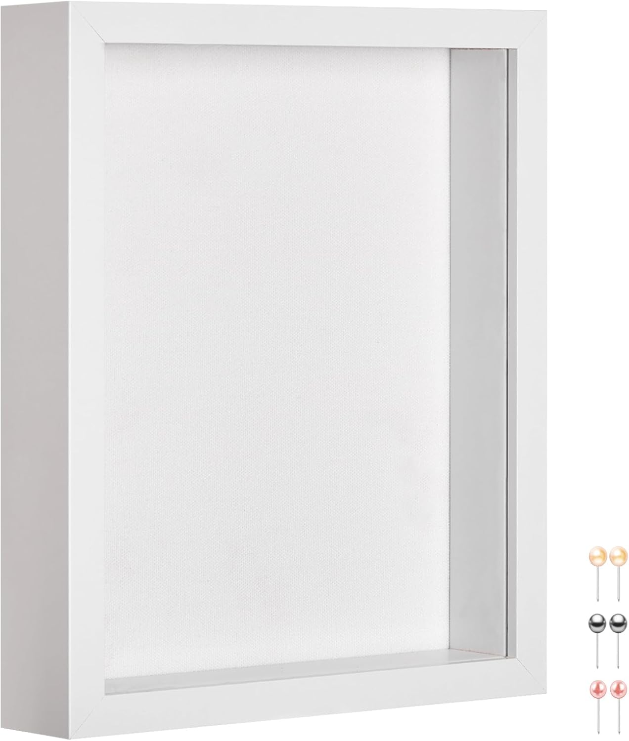 16x20 shadow box picture frame display case with soft linen back-thickened panel,large white deep shadow box frame 16x20 for jersey graduation items flower photo craft memorial white + thickened panel + foam packaging 16x20