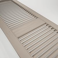 Vista 26 de Builders Edge 12 pulgadas de ancho x 48 pulgadas de alto, montante central superior de catedral estándar, persianas con listones abiertos, incluye