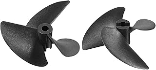 uxcell RC Boat CW Propeller 4.8mm Shaft 3 Vanes 57mm 1.6 P/D Fan Shape Pastic Black Rotating Propeller Props for RC Boat, 2pcs