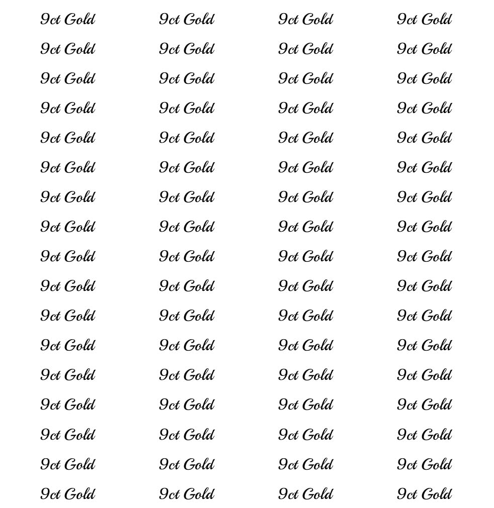 100 x Self Adhesive Peel Off Jewellery Stickers Labels 9ct Gold 37mm x 7mm
