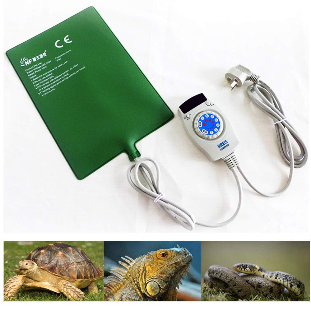RBTT 40W Automatic Reptile heating pad with temperature control Pet heater Moisture proof mildew Tortoise Snakes Lizard Gecko Spider Crawler safe