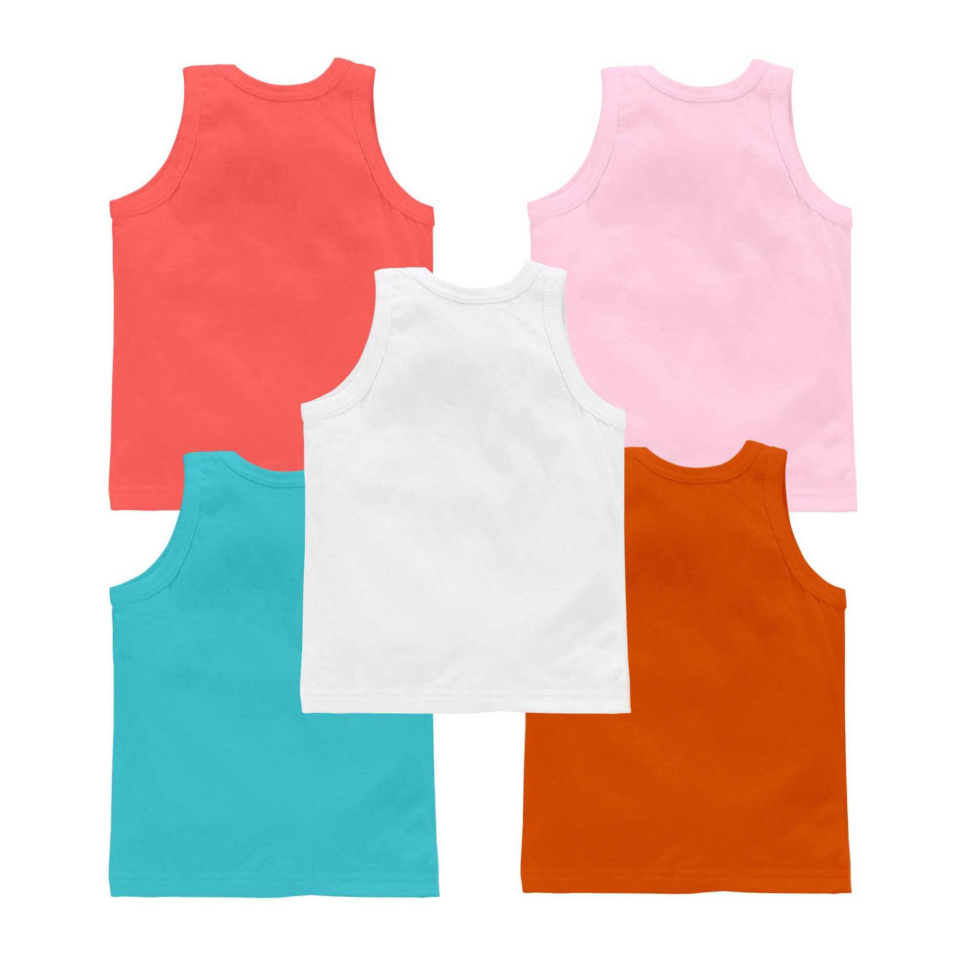 Fflirtygo Printed Baby Vest for Kids Cotton Sleeveless Sando Baniyan Toddler Innerwear Baby Cloth for Boys & Girls Pack of 5 1