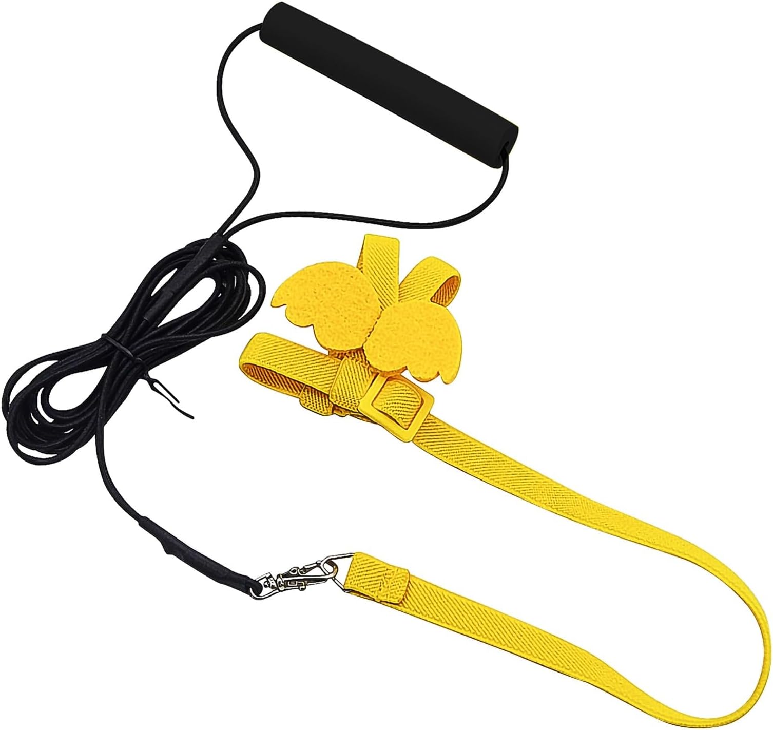 Bird Traction Rope, Adjustable Pet Parrot Flying Harness with Cute Wing, Pet Bird Outdoor Training Toy for Pigeons, Finches, Parakeets, Cockatiels, Conures, Macaws, Budgie, Lovebird (Yellow)