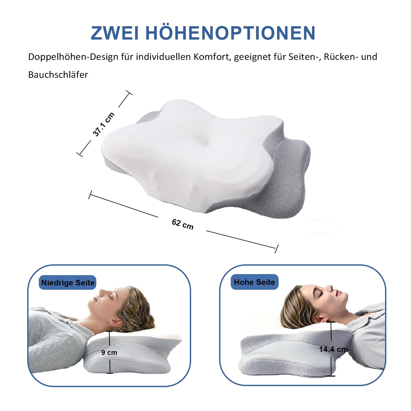 Ergonomisches Kopfkissen, Nackenkissen Memory Foam Schmetterlingskissen