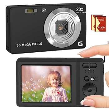 Amazon | デジカメ4K56MP小型デジタルカメラポケットカメラ4K
