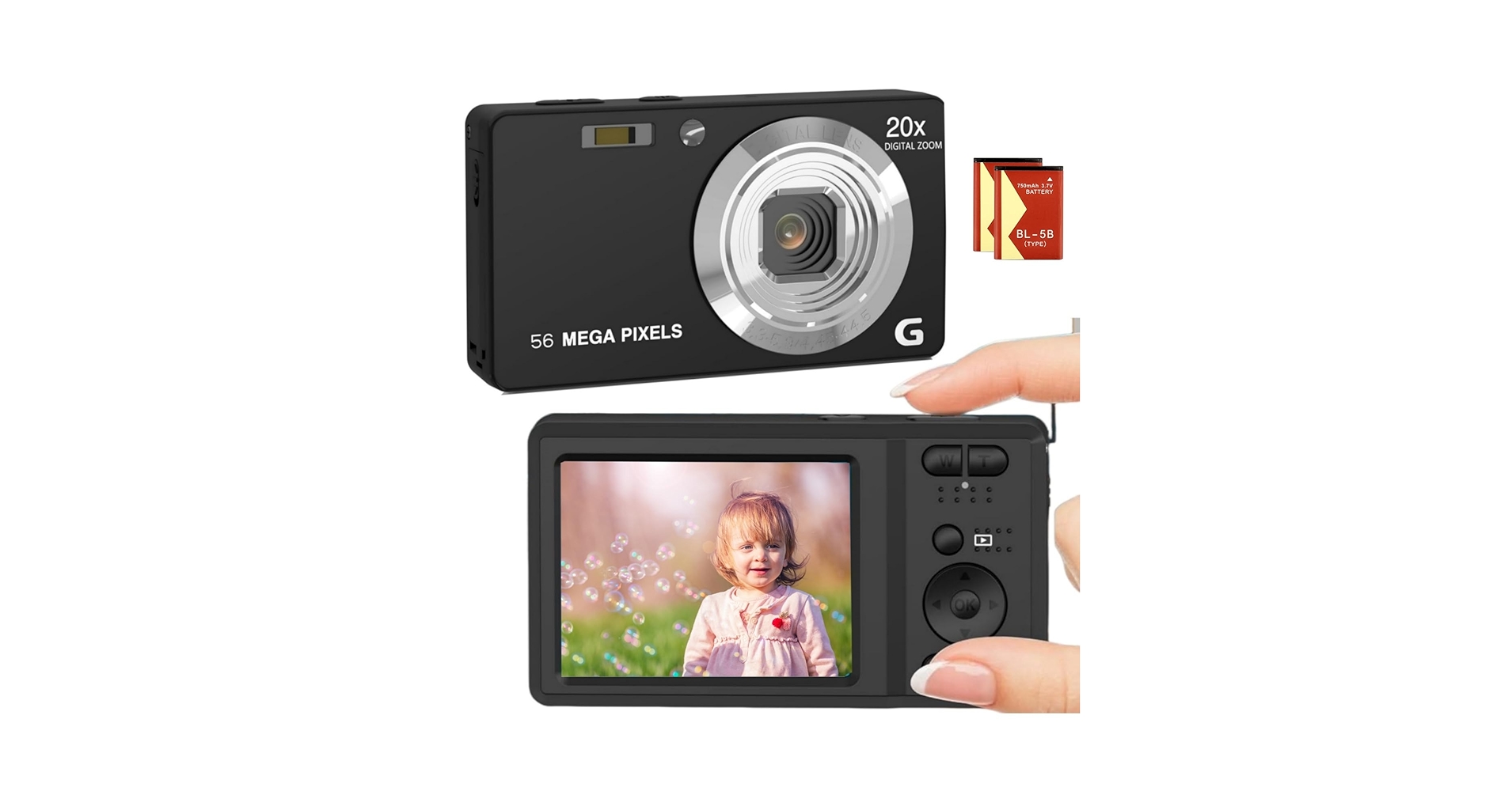 Amazon | デジカメ4K56MP小型デジタルカメラポケットカメラ4K