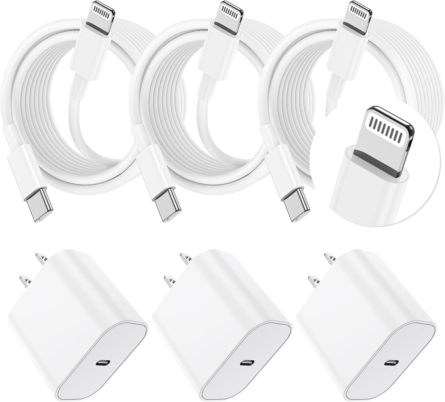 Essri Phone Charger Fast Charging 10 FT, 3-Pack 20W PD USB C Block with iPhone 14 13 Charger Cable 10 Foot, Compatible with iPhone 14 Pro 13 Pro Max 12 11 Pro Mini
