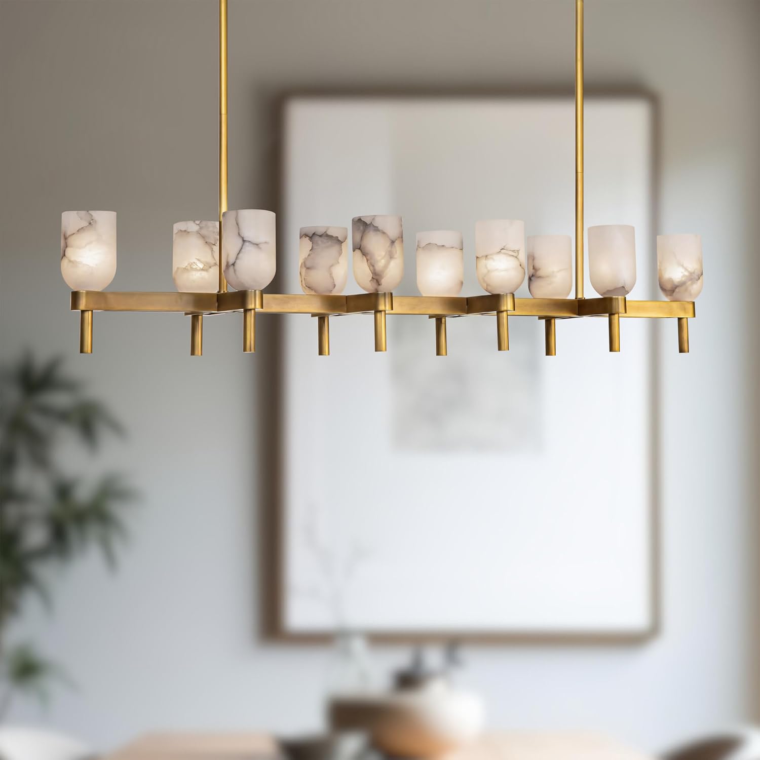 Alora LP338052VBCC Lucian Pendant, Vintage Brass/Clear Crystal