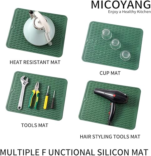 Miniatura 624 de Tapete de silicona para secado de platos para múltiples usos, fácil de limpiar, ecológico, resistente al calor, tapete de silicona para encimera