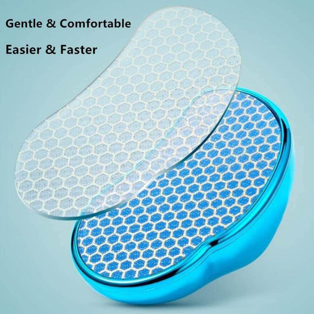 USB-Fußfeile Hornhautentferner für Füße, sanfter Fersenkratzer Glas Fußschrubber Tote Haut Entferner, Pediküre Raspel (blau)