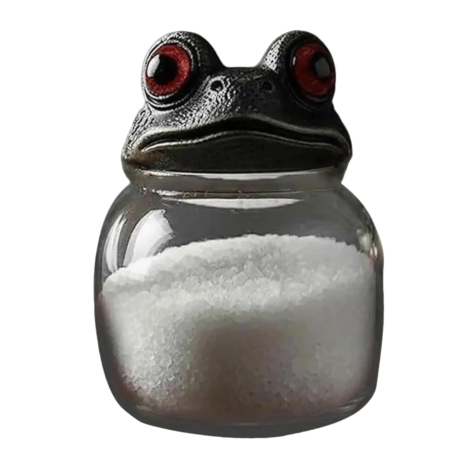 Piceioep Glass Frogs Jar with Lid for Kitchen Condiment Storage and Decorative Enhancement Frog Apothecary