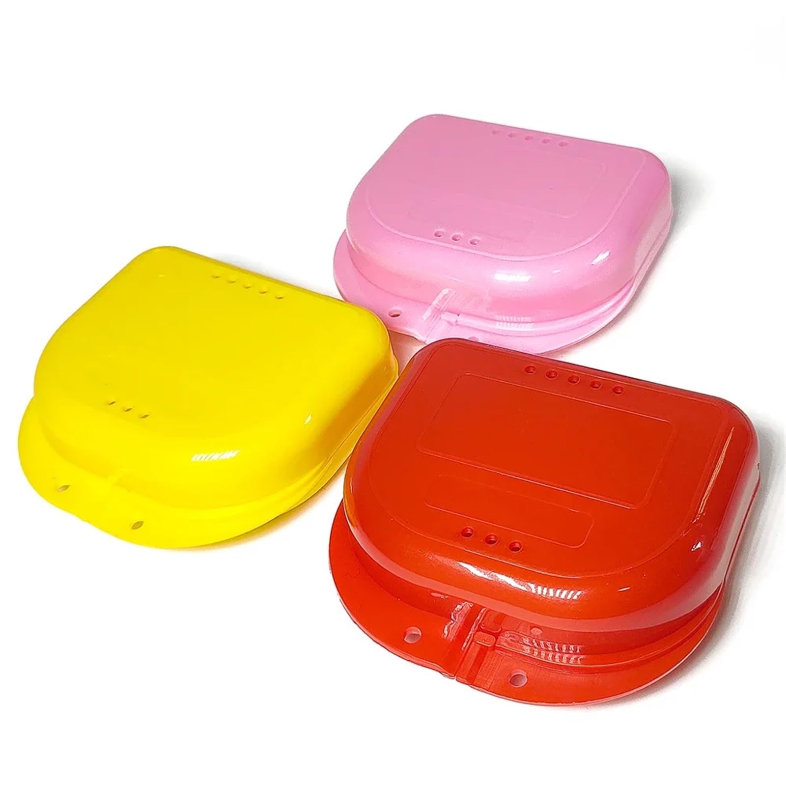 Custodia per protesi dentaria Scatola porta-protesi da 50 pezzi, custodia for protesi parziali, contenitori for denti ortodontici, contenitore for dentiera(50pcs Red)