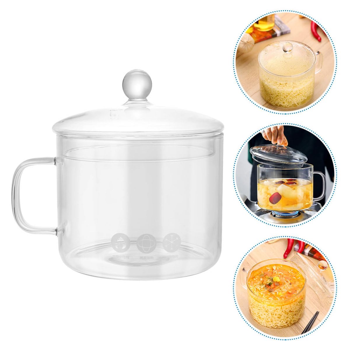 Klarer Glastopf zum Kochen mit Deckel Hitzebeständig und Kältebeständig Große Glas Schüssel für Küche und Outdoor zum Zubereiten von Milch und Gemüse