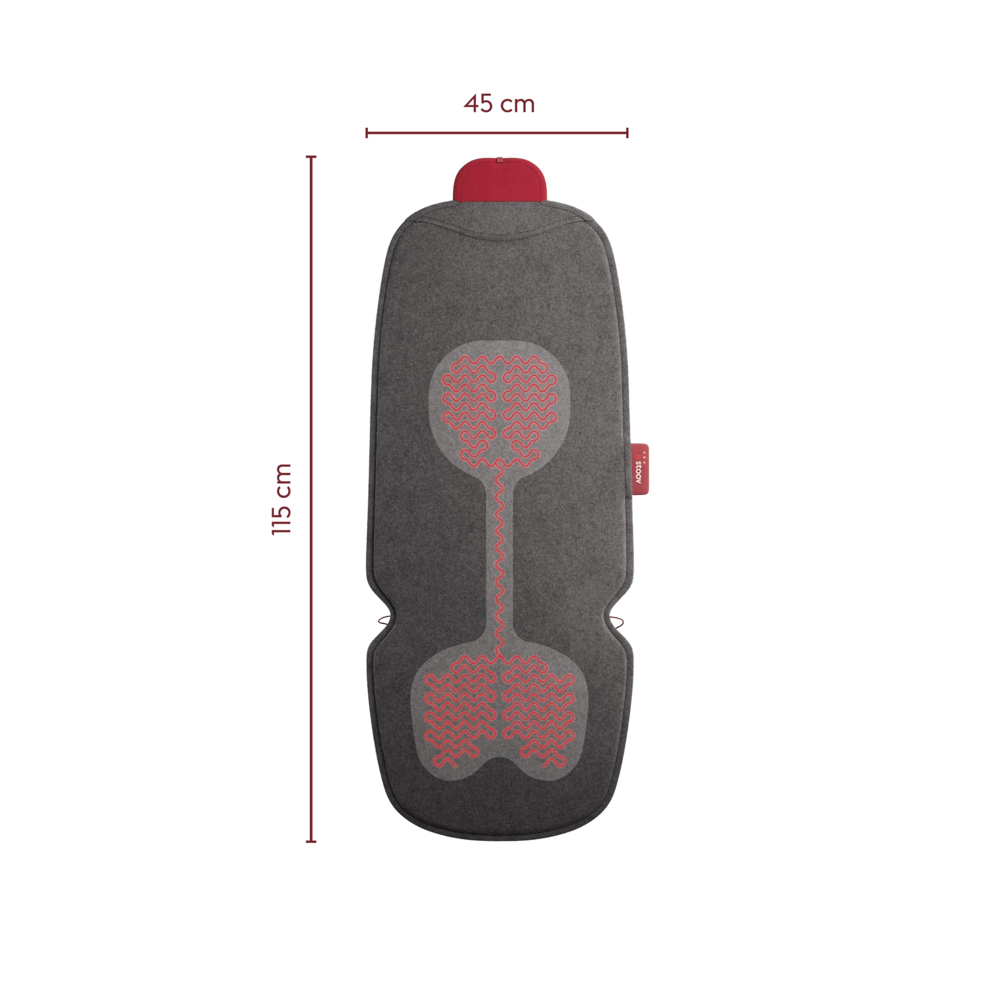 Stoov Big Hug³ Original Grau Kabellose Wärmedecke Heizdecke mit Abschaltautomatik Flex Akku 1,5-3 Std. Sitzauflage Sitzheizung