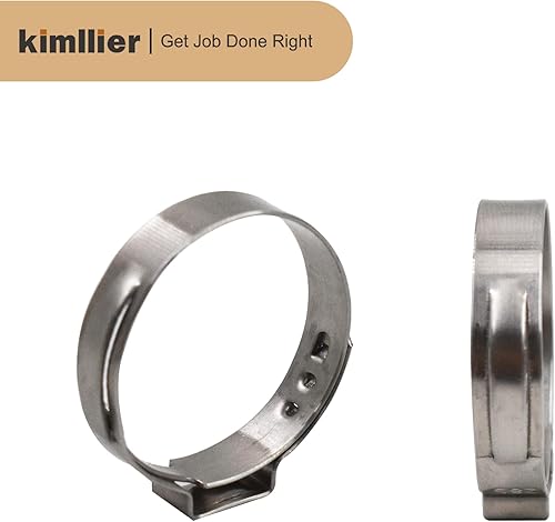 Miniatura 4 de kimllier 50 abrazaderas de cincha de 1 pulgada, accesorios de acero inoxidable, anillos de crimpado, abrazaderas para conexiones de montaje de