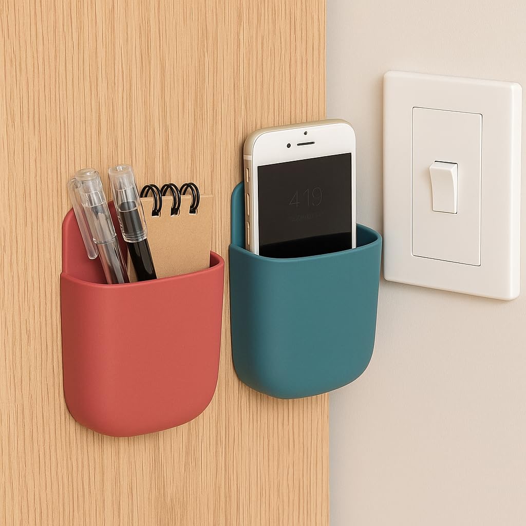 Vios Store 2'li Yapışkanlı Masa Kenarı Organizer Cep – Kalem, Defter, Telefon Düzenleyici Saklama Kutusu | Masaya Zarar Vermeyen, Delmeden Uygulanan Pratik Organizer
