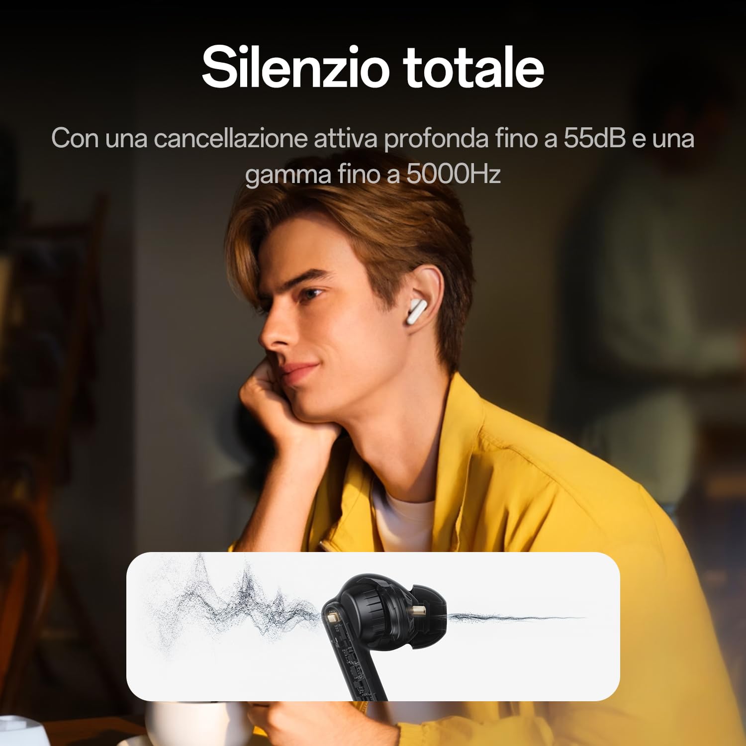 OPPO Enco Air5 Pro Auricolari In-Ear Wireless con ANC, Hi-Res Audio LDAC, Bluetooth 5.4, 43dB Cancellazione del Rumore, Multipoint, Nero