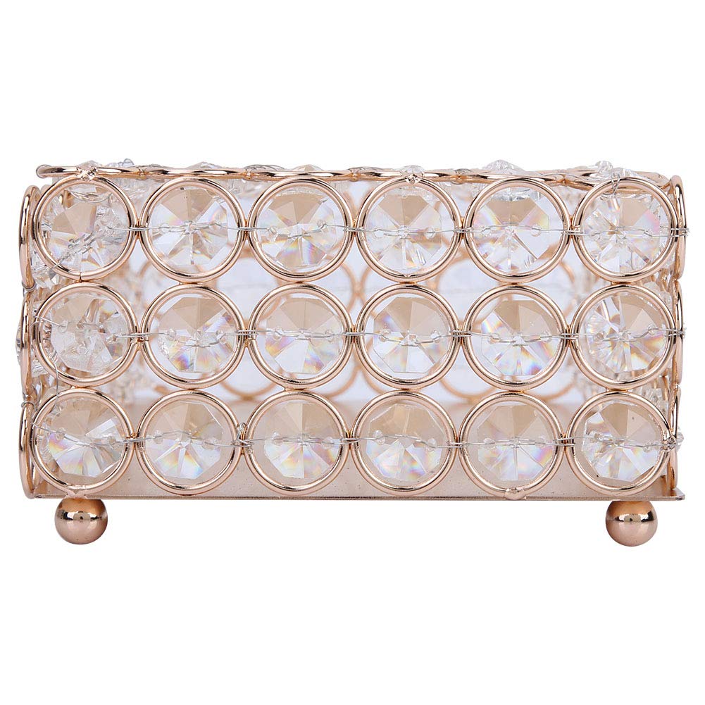 SUJING Luxe Crystal Handgemaakte Thuis Decoratieve Tissue Houder Doos Decoratieve Tissue Box Cover Servetten Container (Goud