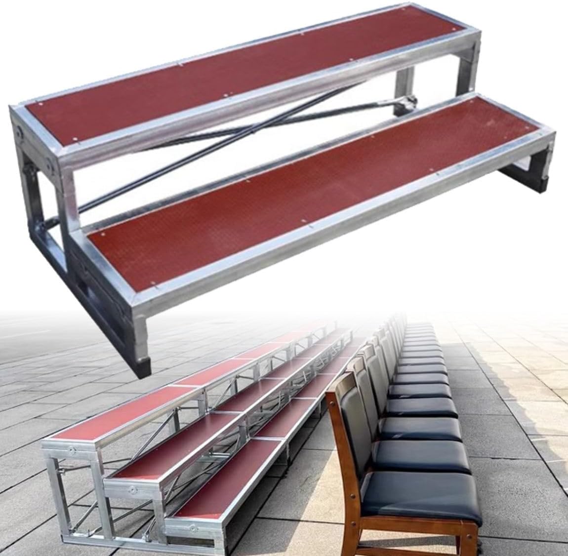 Choral Risers Choir Stairs Riser Platform Stage Anti Slip Singing Steps School Church Theater Concert,Commercial Choral Risers - Multi-Tiered Seating & Speaking Stand for Choirs, Group Perfo