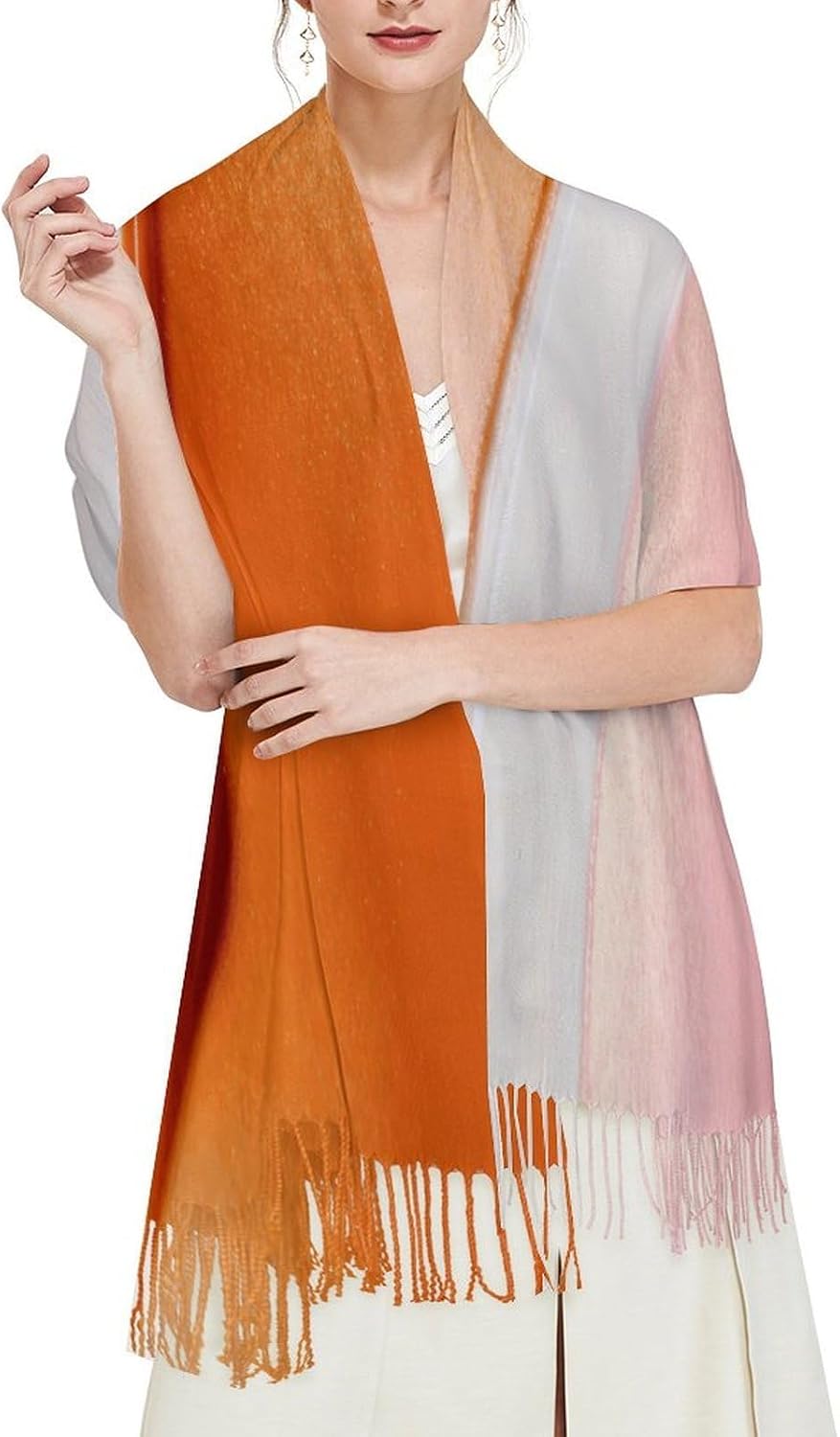 Blush Eggshell Amber Scarfs for Man Women Winter Scarf Long Shawl Wraps Fashion Classic Tassel Scarfs Soft Blanket Scarves