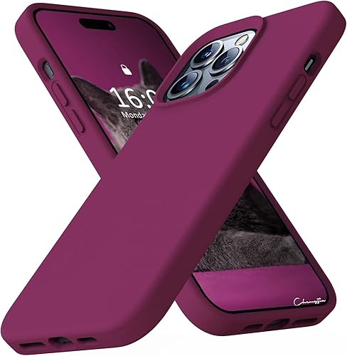 Ktele Compatible con iPhone 14 Pro Max, funda de silicona líquida de grado AB, cuatro esquinas 50 + bolsas de aire pequeñas a prueba de golpes forro