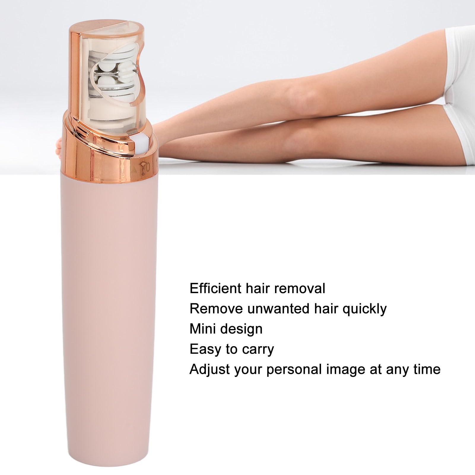 Facial Hair Remover for Women, Electric Portable Bikini Epilator, Painless Face Shaver, for Chin Upper Lips Peach Fuzz, Armpit, Fingers, Neck, Cheek (Not Included Battery)