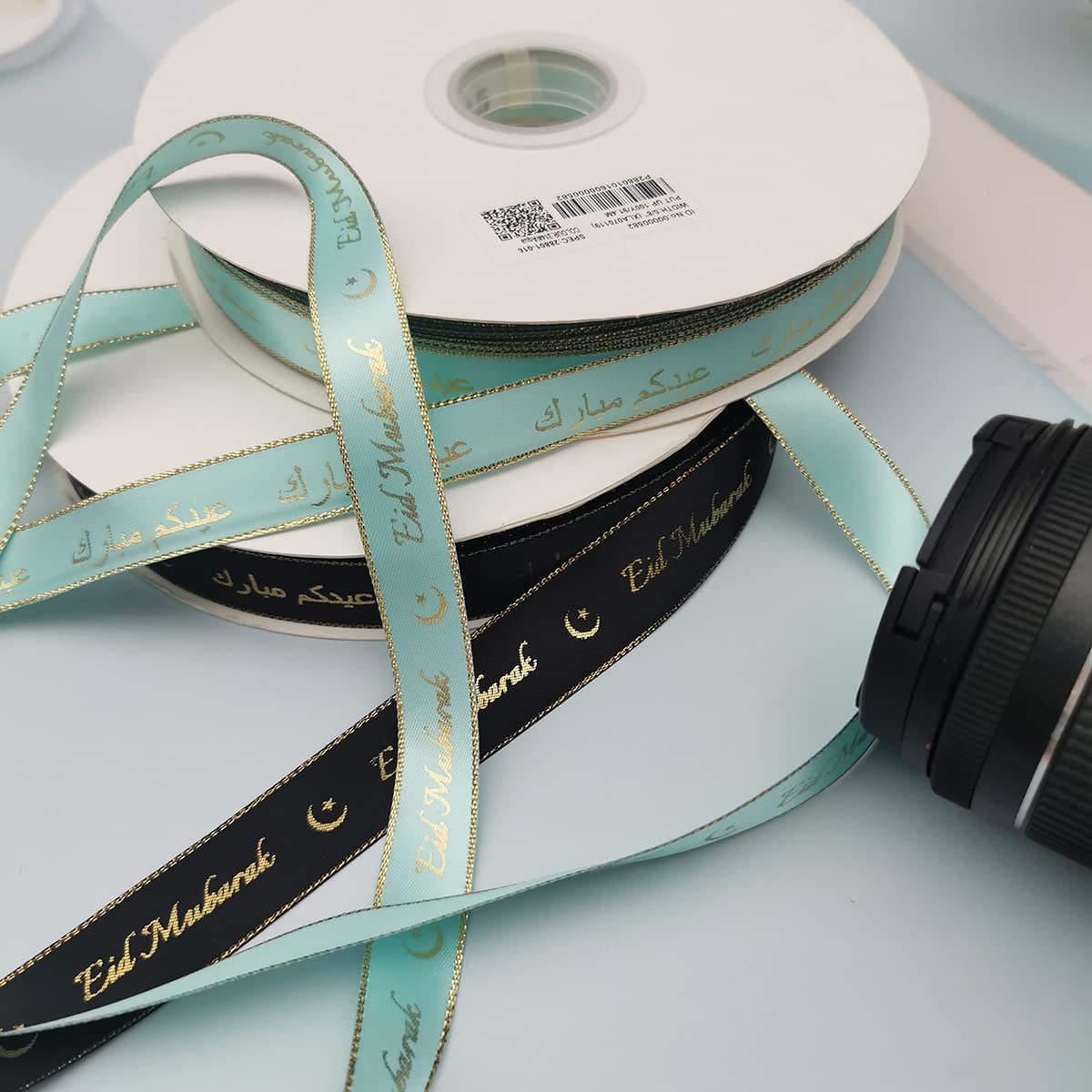 Ruban personnalisé pour emballage cadeau romantique fait à la main, décoration de mariage, fête prénatale garçon (ruban de 15 mm, 90 m)