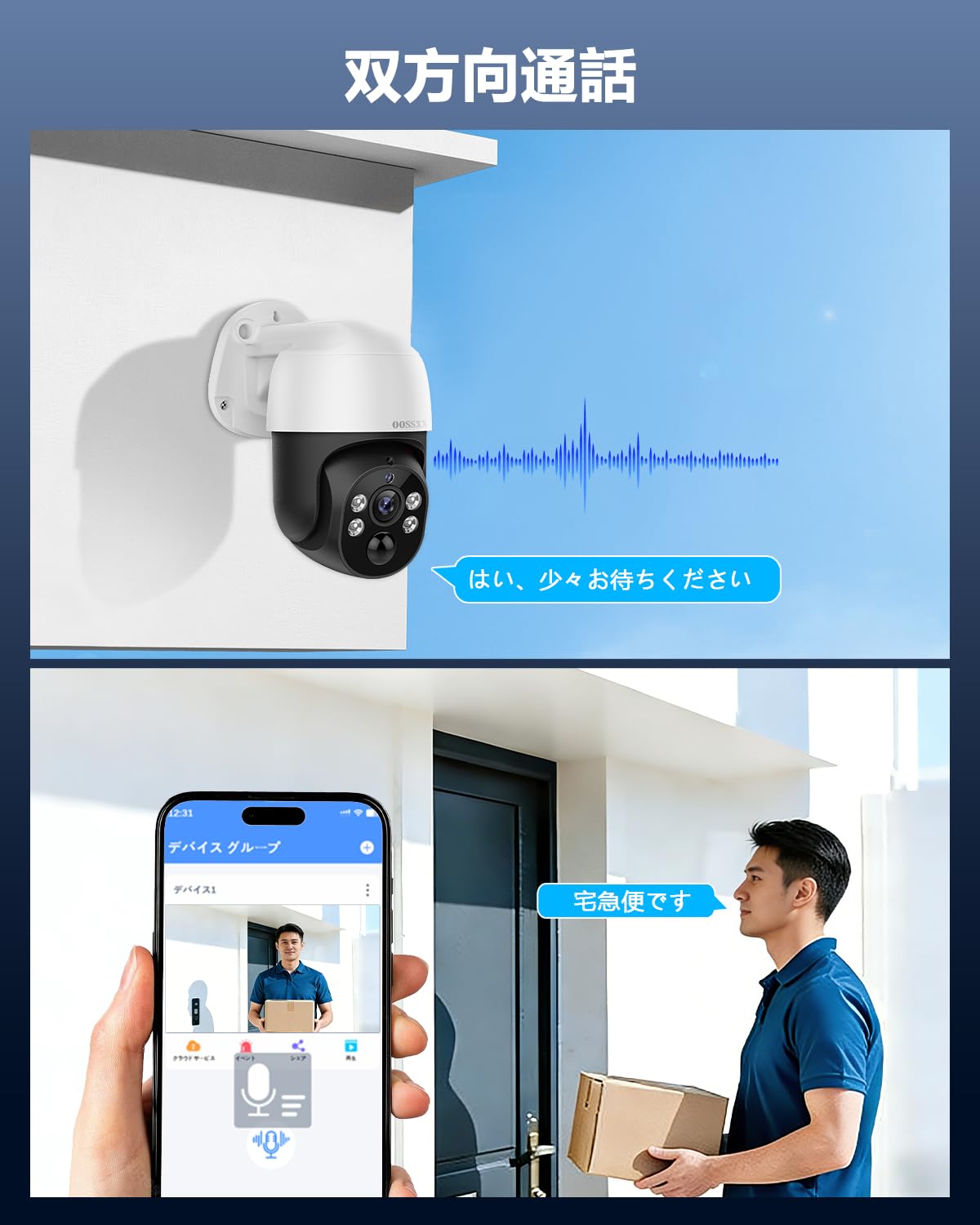 Amazon.co.jp: 【4K800万画素・双方向通話・自動追跡・PTZ制御】OOSSXX