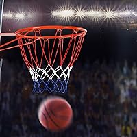 Vista 6 de GYMAX Llanta de baloncesto, repuesto de borde de baloncesto de 1518 pulgadas con red para todo tipo de clima, aro de baloncesto de repuesto