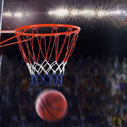 Miniatura 6 de GYMAX Llanta de baloncesto, repuesto de borde de baloncesto de 1518 pulgadas con red para todo tipo de clima, aro de baloncesto de repuesto para