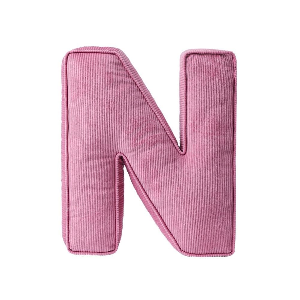 Pink Letter Plush Pillow, Letter Hugging Throw Pillows, Decorative Corduroy Initial Letter Shaped Throw Pillows, Letter Pillows English Alphabet A to