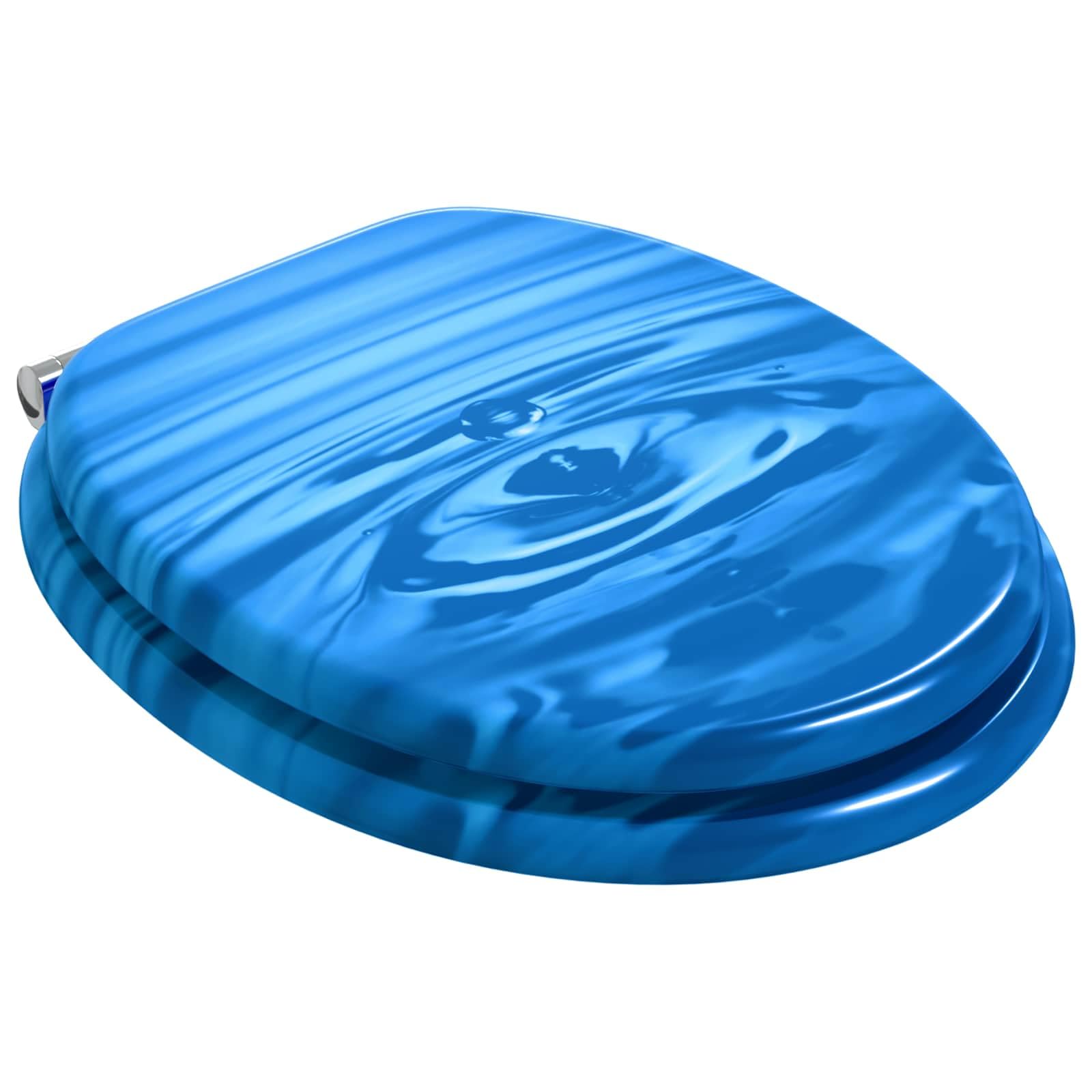 Solivagant Soft-Close Toilettensitz 2 pcs Blauer Tropfen 44 x 38 cm, Heimwerkerbedarf,Sanitärbedarf,Zubehör für sanitäre Anlagen,Bidetzubehör,Toilettensitze, 6.4 kg-3414543
