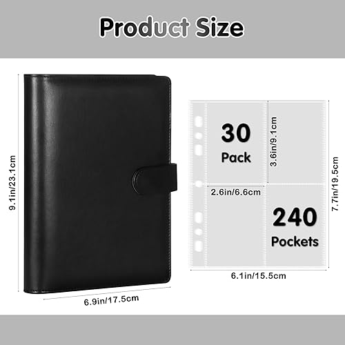 Miniatura 5 de Kpop - Libro de soporte para tarjetas fotográficas con 30 páginas de repuesto de 4 bolsillos, carpeta A5 de 6 anillos de 2.5 x 3.5 pulgadas,