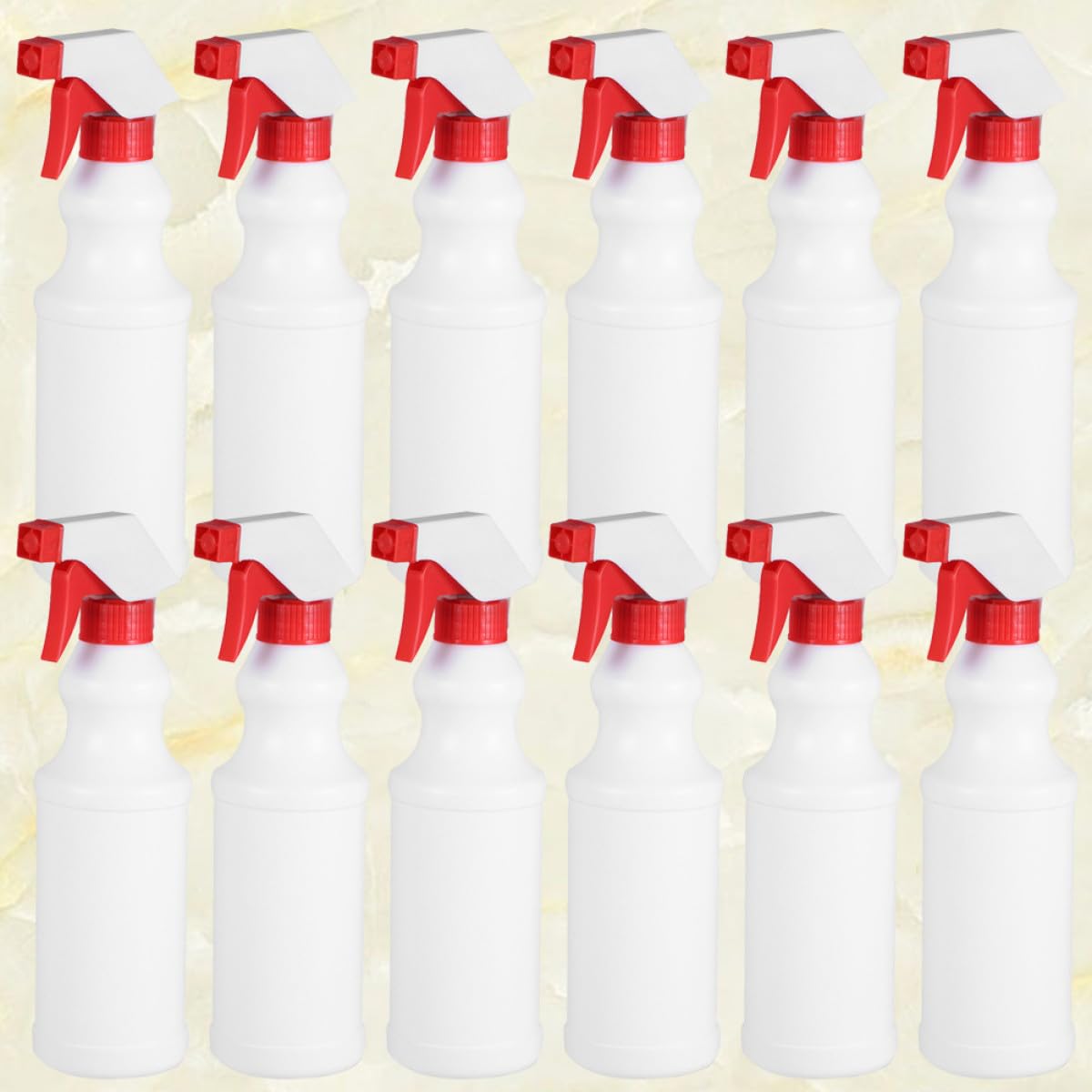12 Stück 500 ml Kunststoff Sprühflaschen mit Pumpsprühkopf Auslaufsichere Nachfüllflaschen für Pflanzenpflege Haarspray und Reinigung Rot