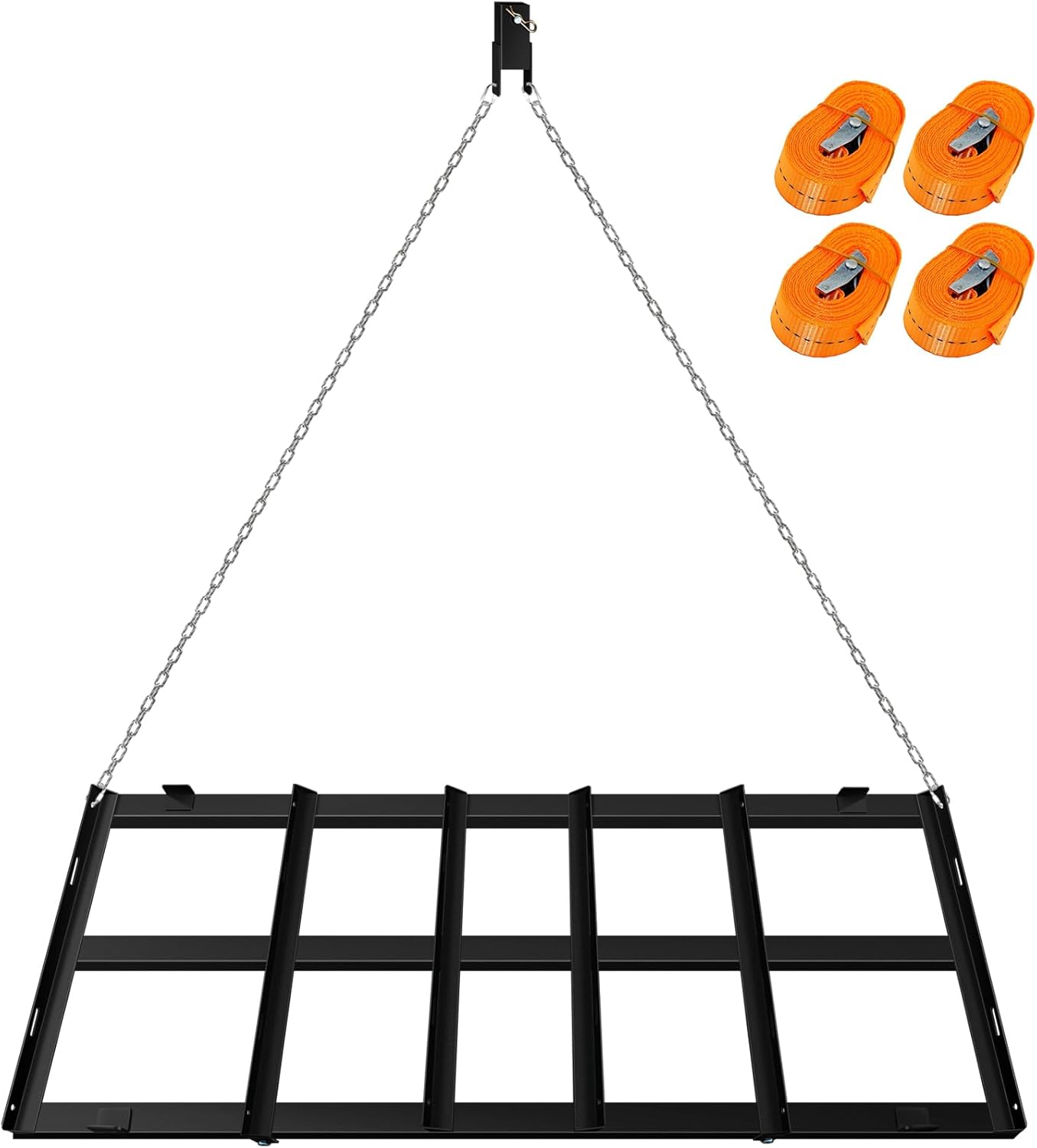 RYFT Drag Harrow 4 FT, Heavy Duty Driveway Grader with Adjustable Bars & 4 FT Chain, Tow Behind Lawn Drag Harrow for ATV, UTV, Tractor, Mower, Land Leveler for Gravel, Sand, Soil, Hay