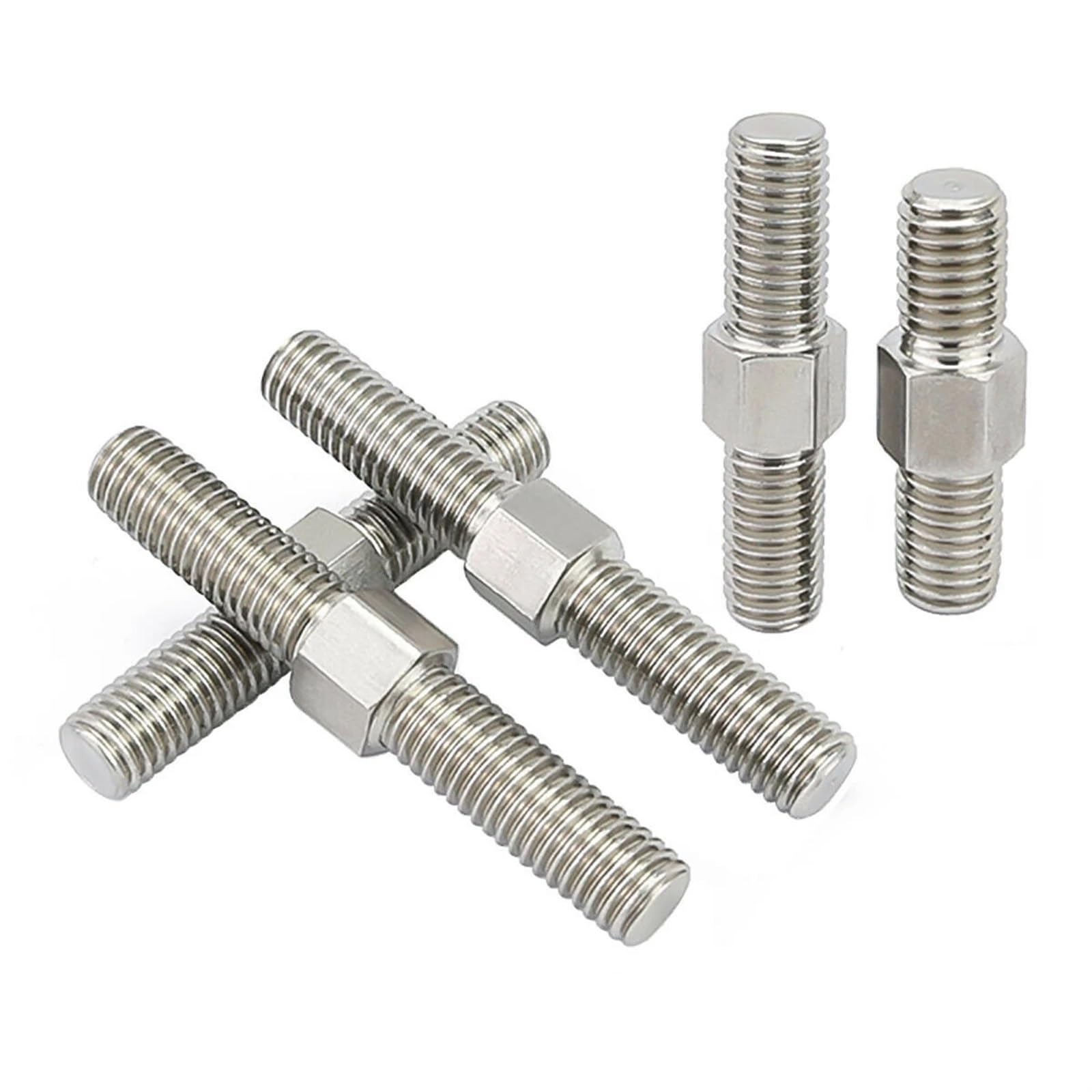 Varilla Roscada Barra roscada de doble cabeza acero inoxidable 304, varilla izquierda y derecha, pernos prisioneros extremo, M4-M16(M8x40mm,10PCS)