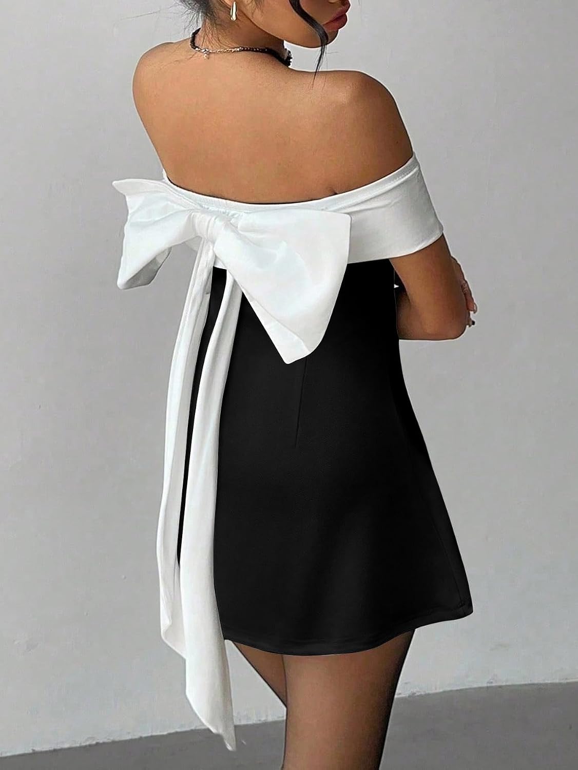 SOLY HUX Women's Off Shoulder Dress Mini Cocktail Dresses image 3