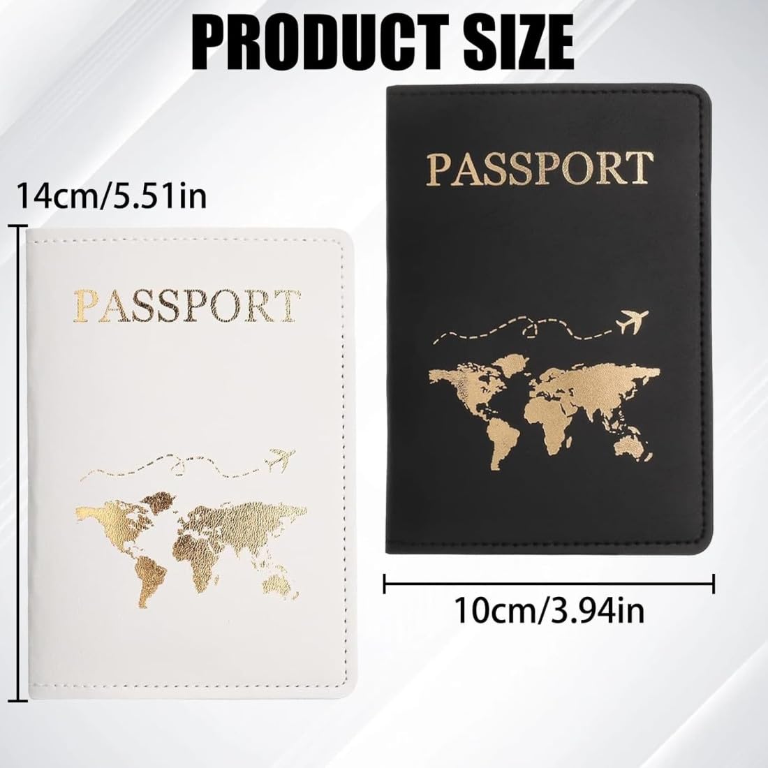 Protege Passeport, 2 Pcs Etui Passeport, Porte Passeport Cuir, Pochette Passeport pour Hommes et Femmes pour Passeport, Carte de Billet, Carte de crédit, Cartes de Visite (Noir et Blanc)