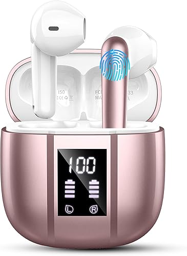 Miniatura 8 de Wireless Earbuds, 2024 Wireless Headphones Bluetooth 5.3, 14.2mm Driver Stereo, 3g Mini 48Hrs Ear buds, 4 ENC Mics Bluetooth Headphone in Ear, IP7