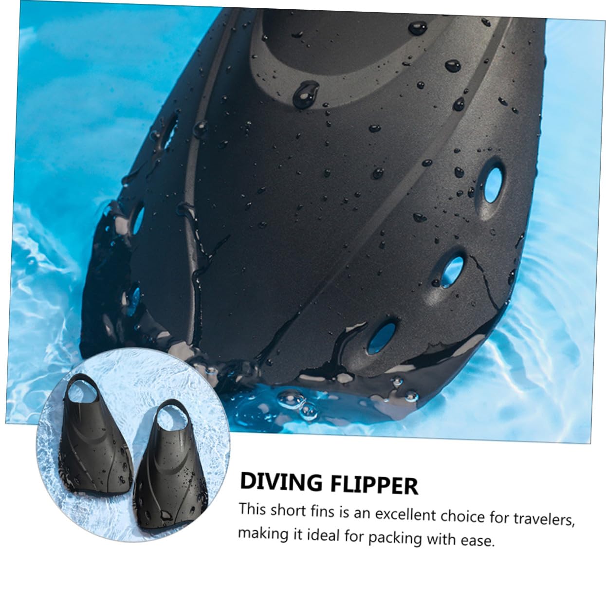 Hemobllo Aletas Cortas Ligeras y Portátiles Ajustables para Natación y Esnórquel con Bolsillo Flexible de Ideales para Piscina y Entrenamiento de Adultos